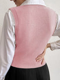 Women's cable knit vest sweater