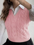 Women's cable knit vest sweater