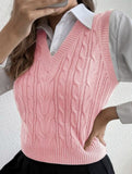 Women's cable knit vest sweater