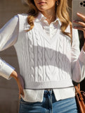 Women's cable knit vest sweater