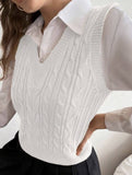 Women's cable knit vest sweater