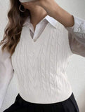Women's cable knit vest sweater
