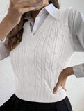 Women's cable knit vest sweater