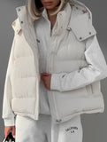 Sleeveless hooded down jacket vest