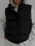 Sleeveless hooded down jacket vest