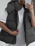 Sleeveless hooded down jacket vest
