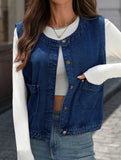 Sleeveless Denim Vest Casual Jacket_CWOV00327