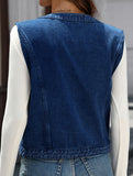 Sleeveless Denim Vest Casual Jacket_CWOV00327