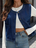 Sleeveless Denim Vest Casual Jacket_CWOV00327