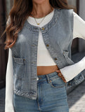 Sleeveless Denim Vest Casual Jacket_CWOV00327