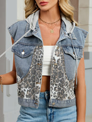 Leopard Print Patchwork Denim Vest_CWOV00328