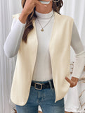 Solid Color Fleece Vest Casual Sleeveless_CWOV00334