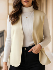 Solid Color Fleece Vest Casual Sleeveless_CWOV00334