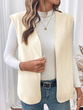 Solid Color Fleece Vest Casual Sleeveless_CWOV00334
