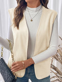 Solid Color Fleece Vest Casual Sleeveless_CWOV00334