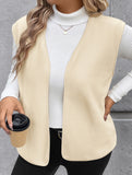 Solid Color Fleece Vest Casual Sleeveless_CWOV00334