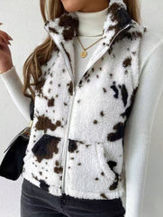 Printed Reversible Fleece Zip Vest_CWOV00337