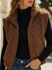 Reversible Fleece Zip Collar Vest_CWOV00338
