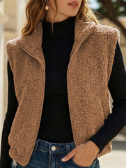 Reversible Fleece Zip Collar Vest_CWOV00338