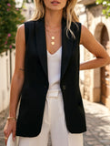 Stretch Waistline Slim-Fit Waistcoat ??Modern Tailored Sleeveless Blazer for Women