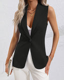 Stretch Waistline Slim-Fit Waistcoat ??Modern Tailored Sleeveless Blazer for Women