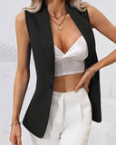 Stretch Waistline Slim-Fit Waistcoat ??Modern Tailored Sleeveless Blazer for Women