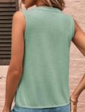 Slim Fit Pleats sleeveless V-neck top