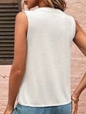 Slim Fit Pleats sleeveless V-neck top
