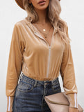 High-waisted, long-sleeved, hooded bodysuit
