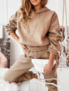 Solid color women's loungewear two-piece set