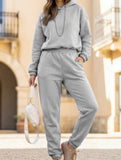 Solid color women's loungewear two-piece set
