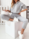 Solid color women's loungewear two-piece set