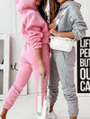 Solid color women's loungewear two-piece set