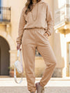 Solid color women's loungewear two-piece set