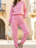 Solid color women's loungewear two-piece set