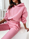 Solid color women's loungewear two-piece set