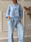 Stylish solid color cotton and linen casual suit trousers_CWSBSL00059
