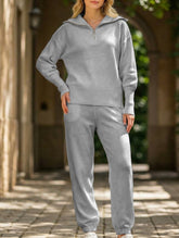 Casual Zip-Up Hoodie Plus Size Two-Piece Set_CWSBSL00062