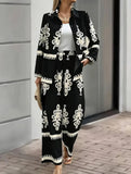 Geometric Print Shirt and Wide Pants Set_CWSJB00038