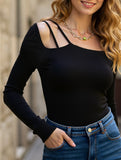 Sensual hollow-out square-neck bodysuit