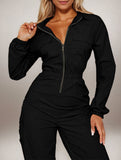 Utility Zip Waist Fit Jumpsuit_CWSJS00412