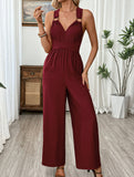 Backless Tie Strap Wide Leg Jumpsuit