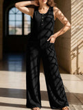 Solid Sleeveless Loose Jumpsuit