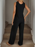 Solid Sleeveless Loose Jumpsuit