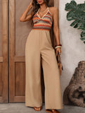 Tribal Embroidered Halter Jumpsuit