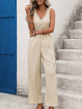 Textured Sleeveless Jumpsuit