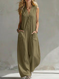 Linen Sleeveless Pocket Jumpsuit_CWSJS00515