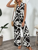 Geometric Print Sleeveless Jumpsuit_CWSJS00523