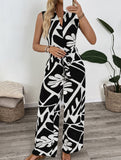 Geometric Print Sleeveless Jumpsuit_CWSJS00523