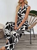 Geometric Print Sleeveless Jumpsuit_CWSJS00523